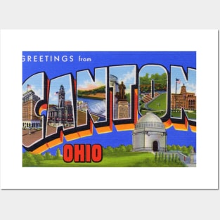 Greetings from Canton, Ohio - Vintage Large Letter Postcard Posters and Art